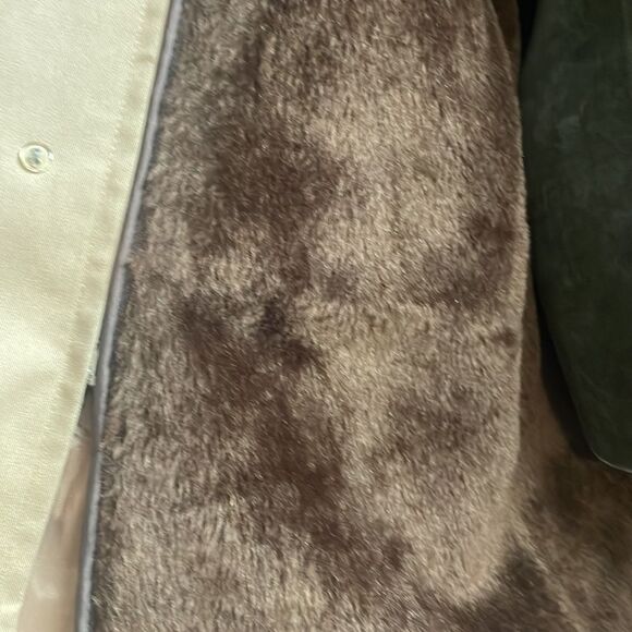 Academy Clothes Mens Peacot Trench Coat , Removable Faux Fur Lining , 44, Tan - Picture 13 of 15